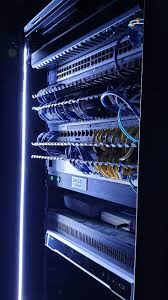 Organized network rack with structured cabling