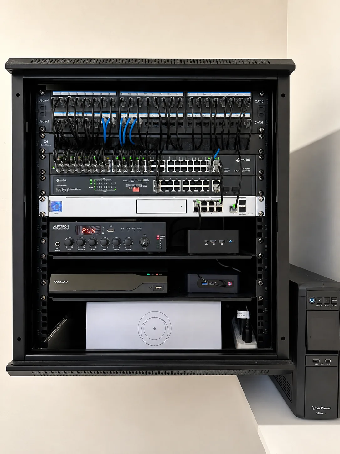 Open Call Orthodontics network rack with structured cabling and integrated technology systems